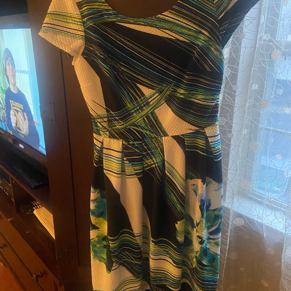 Elegant Multicolor Striped Midi Dress